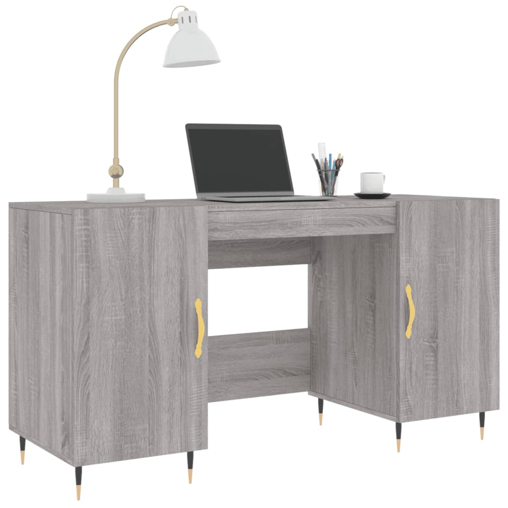 Schreibtisch Grau Sonoma 140x50x75 cm Holzwerkstoff - Premium Schreibtische  - Just €147.90! Shop now at homesales4u