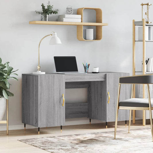 Schreibtisch Grau Sonoma 140x50x75 cm Holzwerkstoff - Premium Schreibtische  - Just €147.90! Shop now at homesales4u