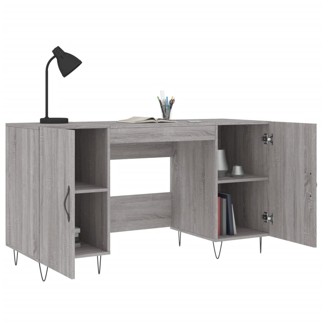 Schreibtisch Grau Sonoma 140x50x75 cm Holzwerkstoff - Premium Schreibtische  - Just €146.35! Shop now at homesales4u