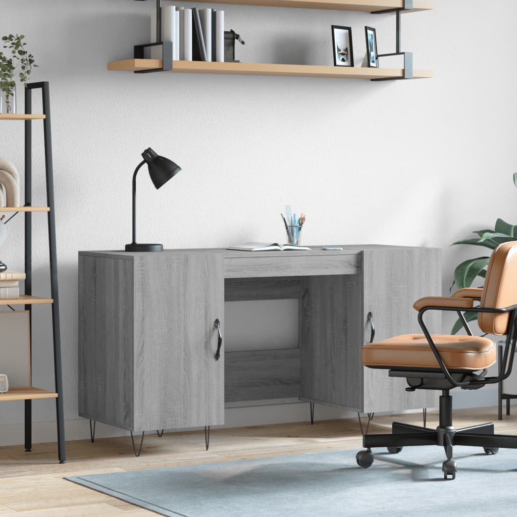 Schreibtisch Grau Sonoma 140x50x75 cm Holzwerkstoff - Premium Schreibtische  - Just €146.35! Shop now at homesales4u