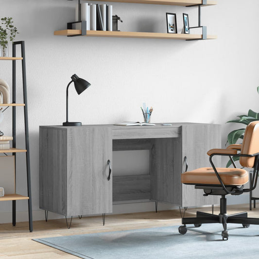 Schreibtisch Grau Sonoma 140x50x75 cm Holzwerkstoff - Premium Schreibtische  - Just €146.35! Shop now at homesales4u