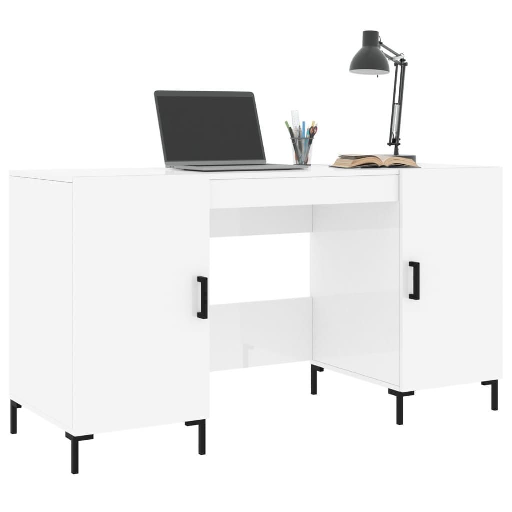 Schreibtisch Hochglanz-Weiß 140x50x75 cm Holzwerkstoff - Premium Schreibtische  - Just €167.34! Shop now at homesales4u