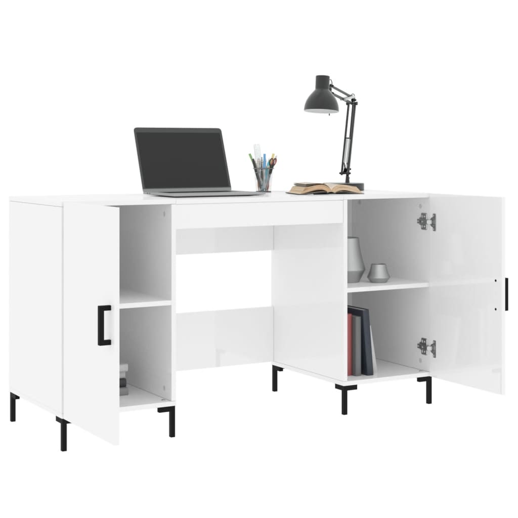 Schreibtisch Hochglanz-Weiß 140x50x75 cm Holzwerkstoff - Premium Schreibtische  - Just €167.34! Shop now at homesales4u