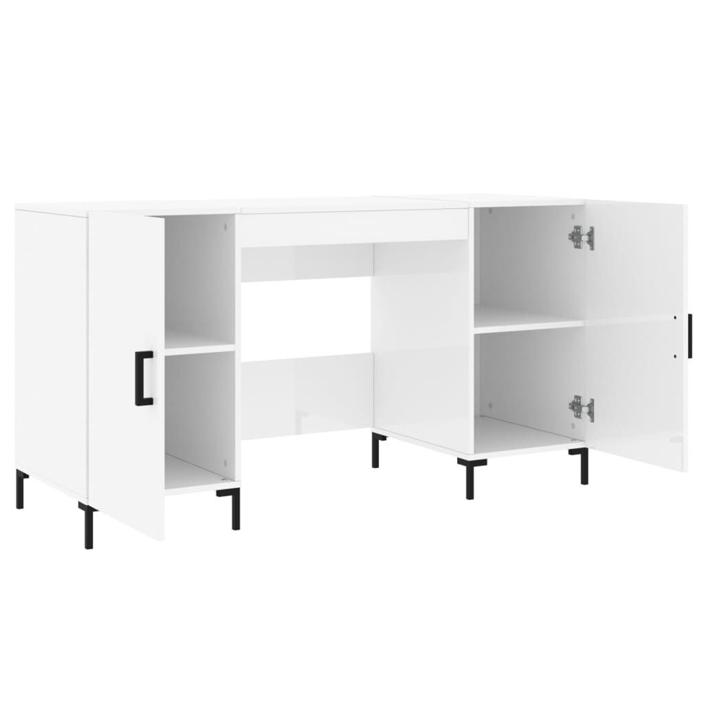 Schreibtisch Hochglanz-Weiß 140x50x75 cm Holzwerkstoff - Premium Schreibtische  - Just €167.34! Shop now at homesales4u