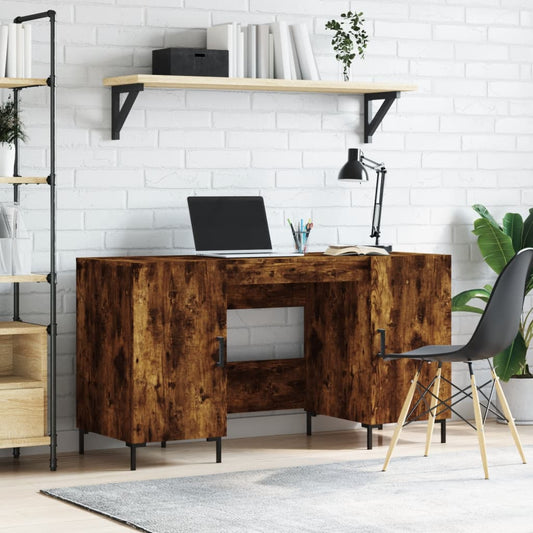Schreibtisch Räuchereiche 140x50x75 cm Holzwerkstoff - Premium Schreibtische  - Just €151.58! Shop now at homesales4u