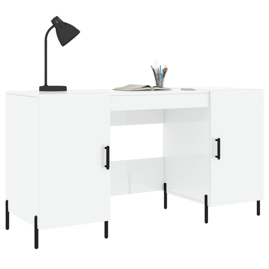 Schreibtisch Hochglanz-Weiß 140x50x75 cm Holzwerkstoff - Premium Schreibtische  - Just €176.16! Shop now at homesales4u