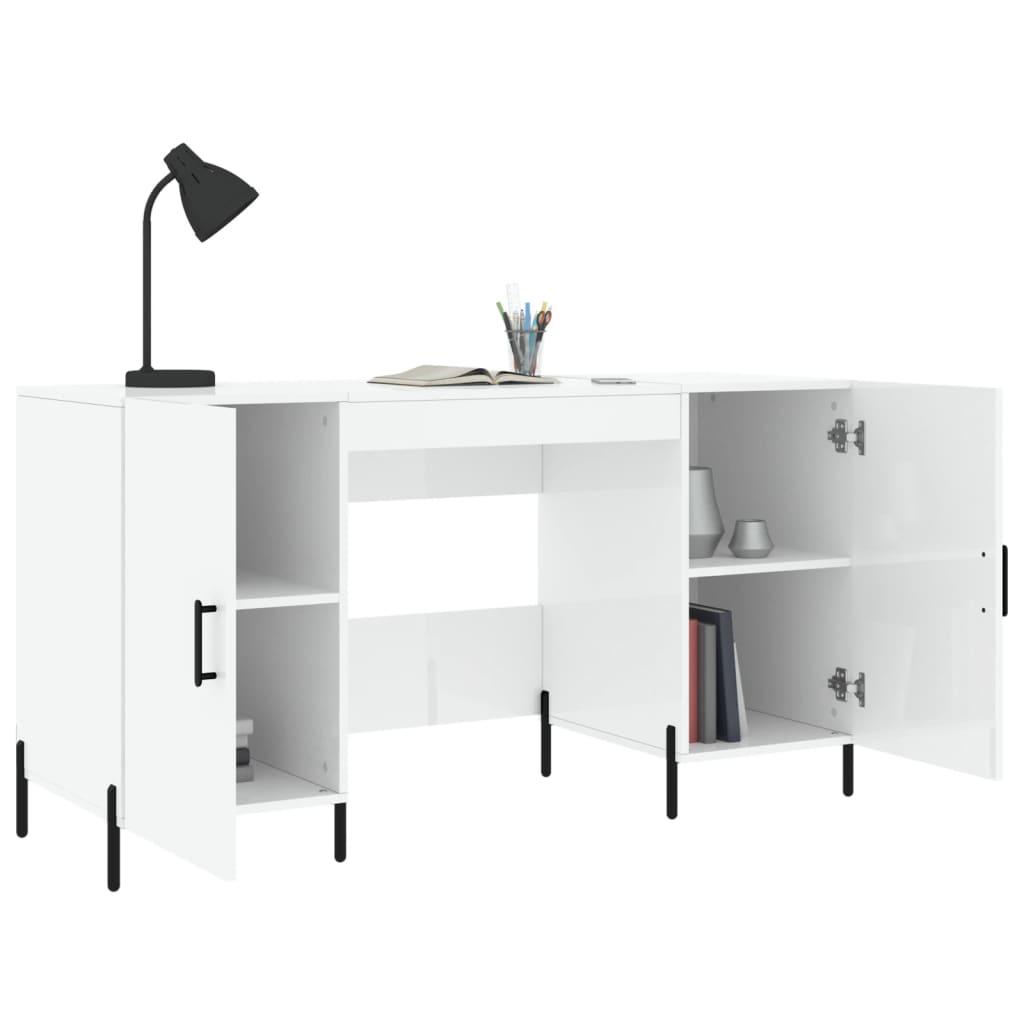 Schreibtisch Hochglanz-Weiß 140x50x75 cm Holzwerkstoff - Premium Schreibtische  - Just €176.16! Shop now at homesales4u