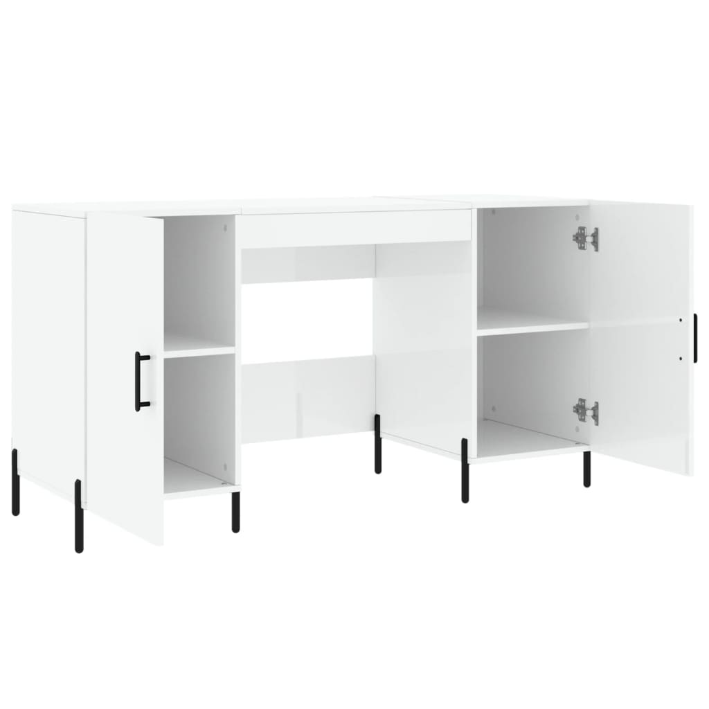 Schreibtisch Hochglanz-Weiß 140x50x75 cm Holzwerkstoff - Premium Schreibtische  - Just €176.16! Shop now at homesales4u