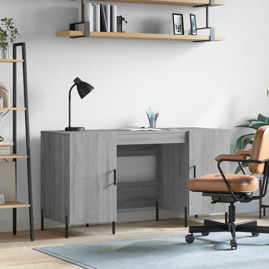 Schreibtisch Grau Sonoma 140x50x75 cm Holzwerkstoff - Premium Schreibtische  - Just €164.91! Shop now at homesales4u