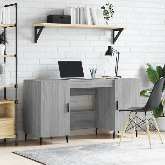 Schreibtisch Grau Sonoma 140x50x75 cm Holzwerkstoff - Premium Schreibtische  - Just €158.43! Shop now at homesales4u