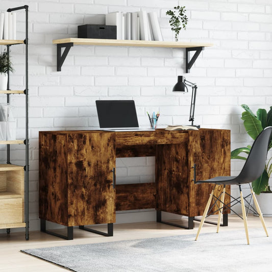 Schreibtisch Räuchereiche 140x50x75 cm Holzwerkstoff - Premium Schreibtische  - Just €164.65! Shop now at homesales4u