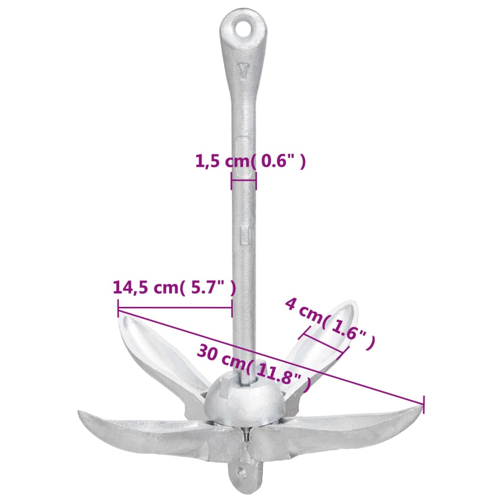 Klappanker Silbern 1,5 kg Temperguss - Premium Anker  - Just €26.58! Shop now at homesales4u