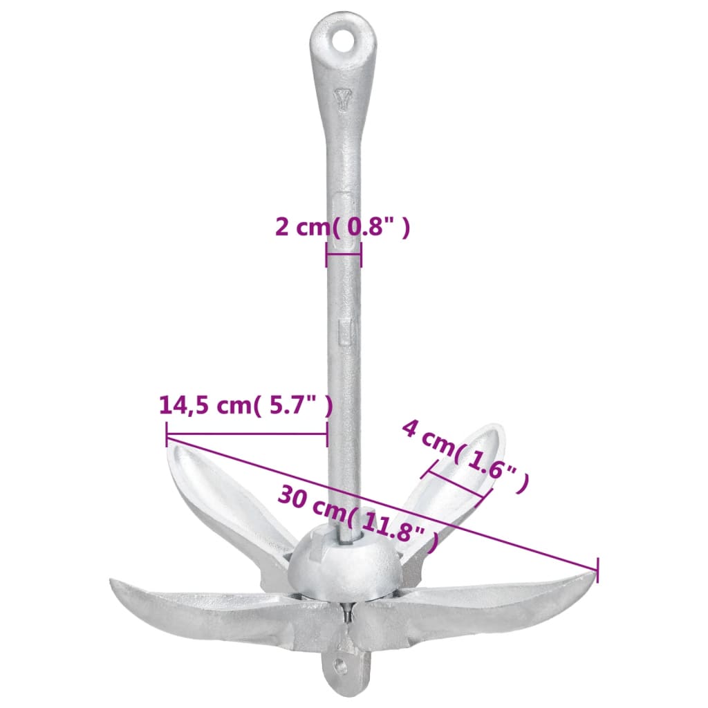 Klappanker Silbern 2,5 kg Temperguss - Premium Anker  - Just €34.48! Shop now at homesales4u