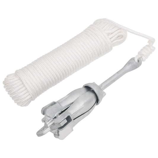 Klappanker mit Seil Silbern 2,5 kg Temperguss - Premium Anker  - Just €42.82! Shop now at homesales4u