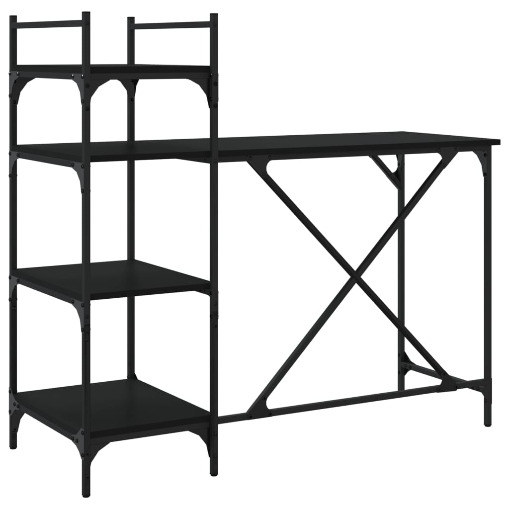 Computertisch mit Regal Schwarz 120x47x109 cm - Premium Schreibtische  - Just €87.59! Shop now at homesales4u