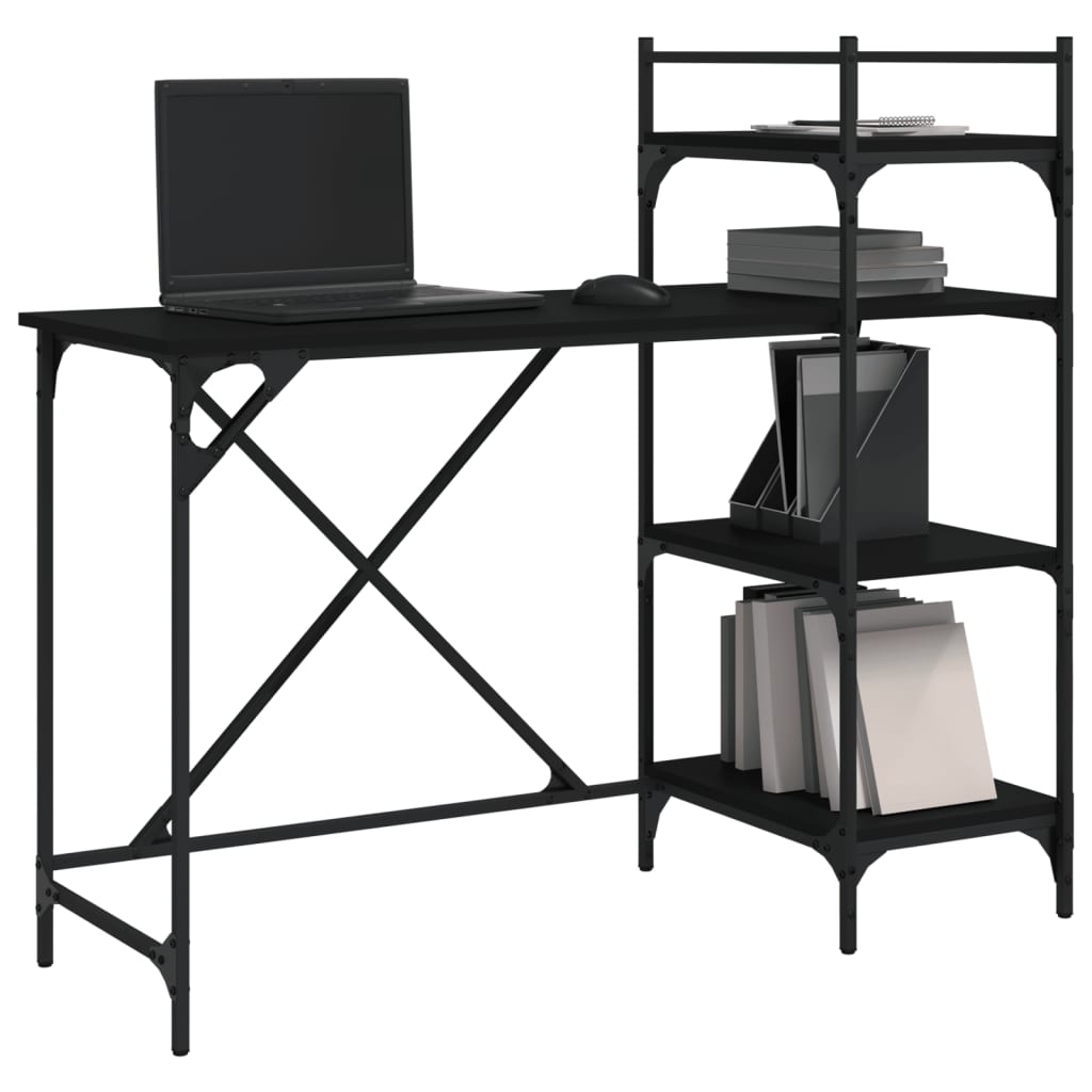 Computertisch mit Regal Schwarz 120x47x109 cm - Premium Schreibtische  - Just €87.59! Shop now at homesales4u