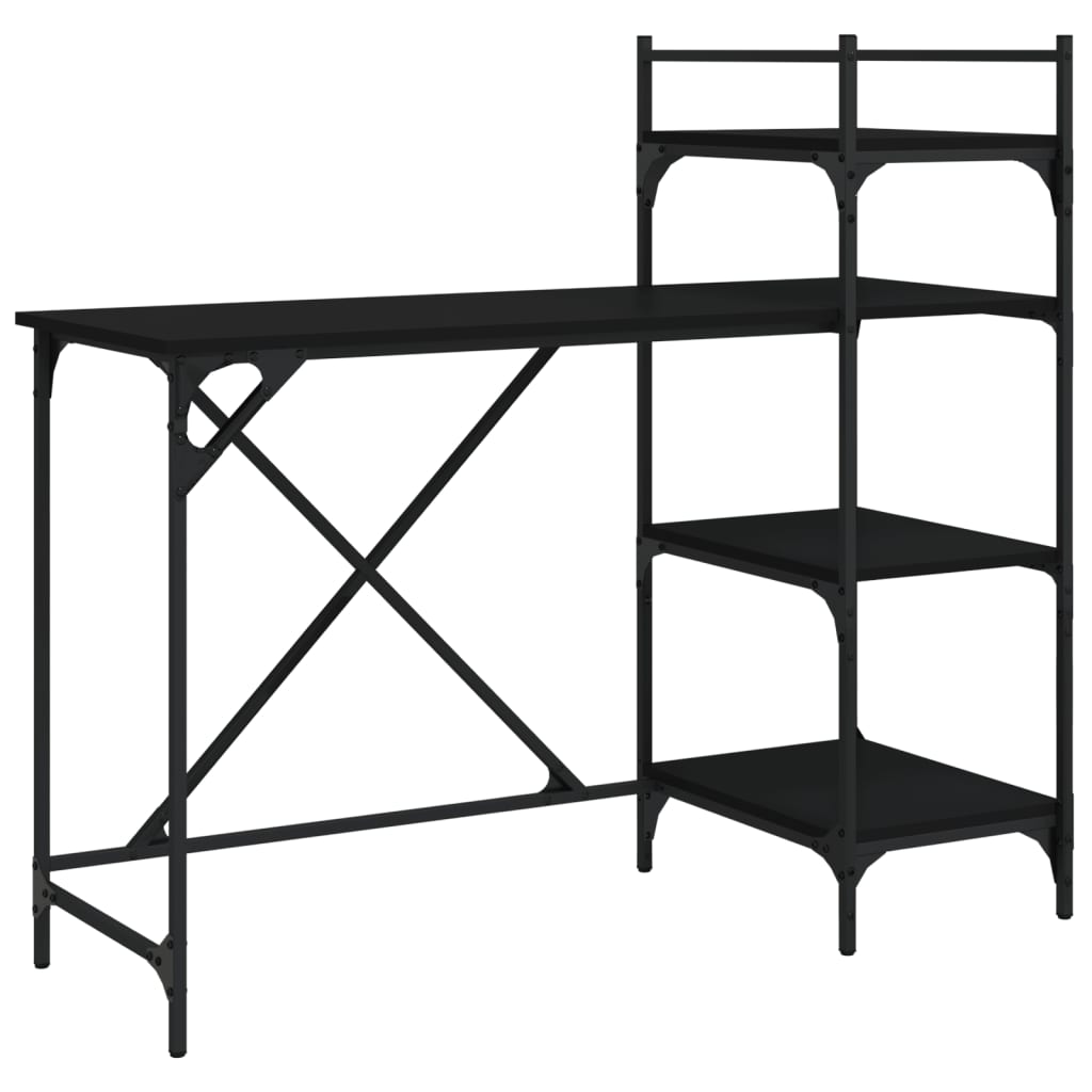 Computertisch mit Regal Schwarz 120x47x109 cm - Premium Schreibtische  - Just €87.59! Shop now at homesales4u
