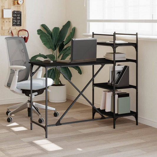 Computertisch mit Regal Schwarz 120x47x109 cm - Premium Schreibtische  - Just €87.59! Shop now at homesales4u