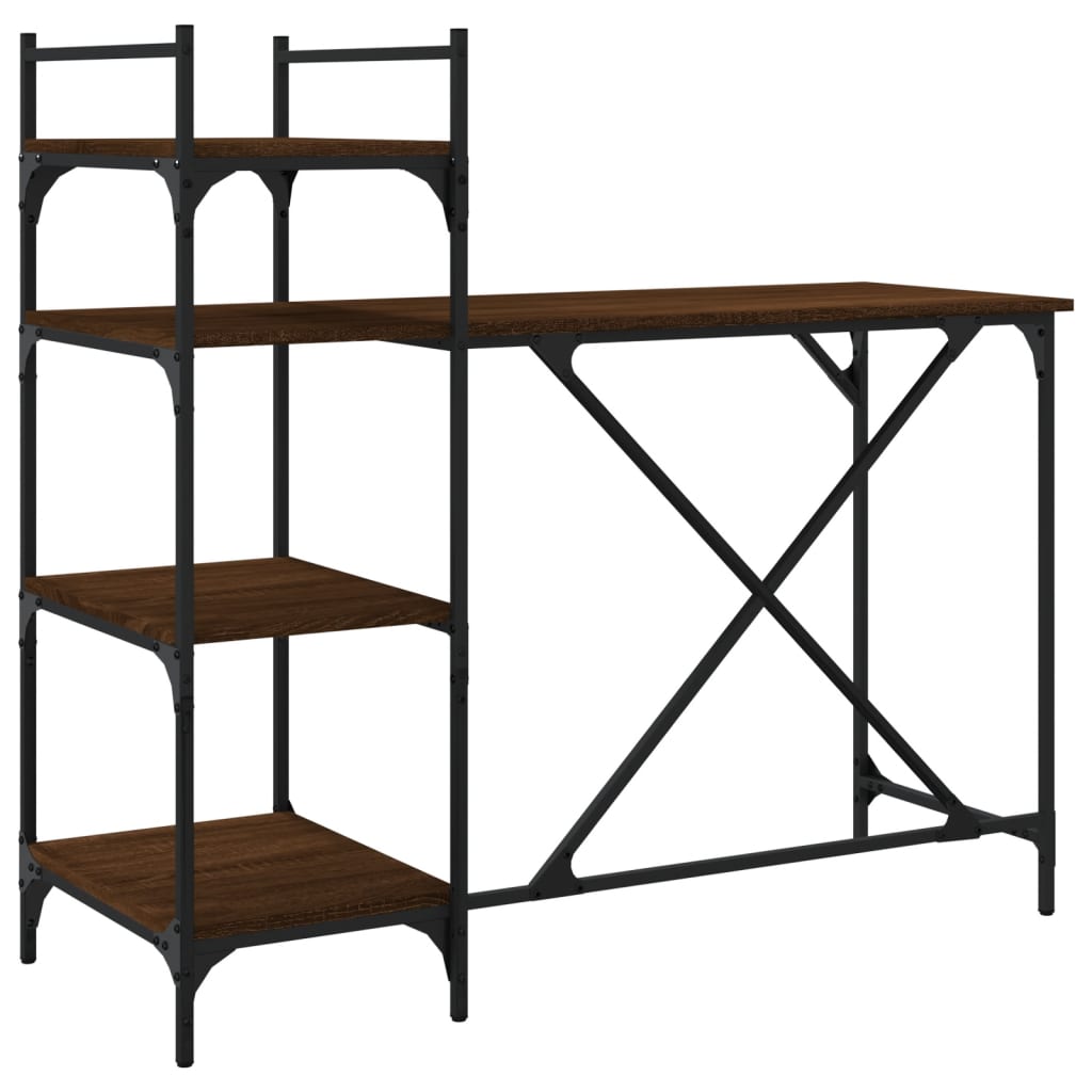 Computertisch mit Regal Braun Eiche-Optik 120x47x109 cm - Premium Schreibtische  - Just €87.30! Shop now at homesales4u