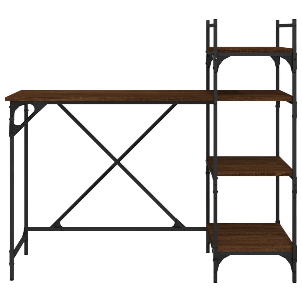 Computertisch mit Regal Braun Eiche-Optik 120x47x109 cm - Premium Schreibtische  - Just €87.30! Shop now at homesales4u