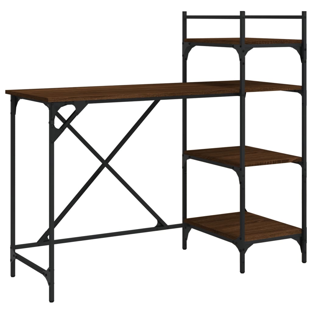 Computertisch mit Regal Braun Eiche-Optik 120x47x109 cm - Premium Schreibtische  - Just €87.30! Shop now at homesales4u