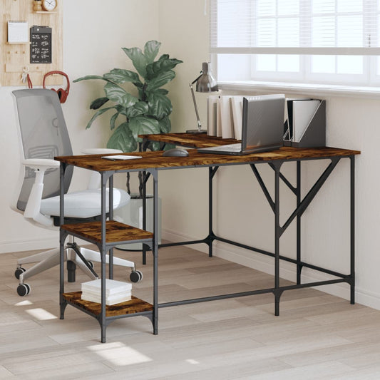 Schreibtisch Räuchereiche 139x139x75 cm Holzwerkstoff - Premium Schreibtische  - Just €115.06! Shop now at homesales4u