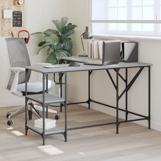 Schreibtisch Grau Sonoma 139x139x75 cm Holzwerkstoff - Premium Schreibtische  - Just €112.94! Shop now at homesales4u
