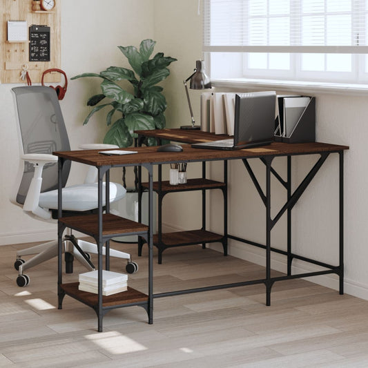 Schreibtisch Braun Eichen-Optik 139x139x75 cm Holzwerkstoff - Premium Schreibtische  - Just €129.02! Shop now at homesales4u