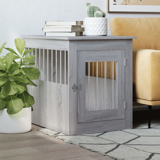 Hundekäfig im Möbelstil Grau Sonoma 55x75x65 cm Holzwerkstoff - Premium Hundehütten  - Just €114.82! Shop now at homesales4u