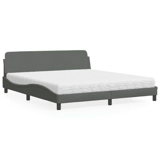 Bett mit Matratze Dunkelgrau 180x200 cm Stoff - Premium Betten & Bettgestelle  - Just €500.56! Shop now at homesales4u