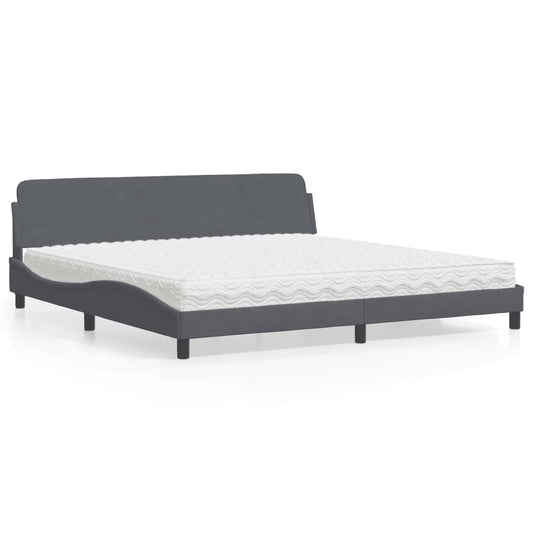 Bett mit Matratze Dunkelgrau 200x200 cm Samt - Premium Betten & Bettgestelle  - Just €525.85! Shop now at homesales4u