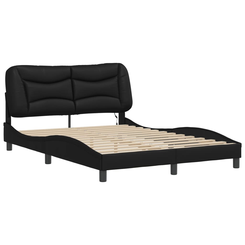 Bett mit LED-Beleuchtung ohne Matratze Schwarz 120x200 cm - Premium Betten & Bettgestelle  - Just €273.73! Shop now at homesales4u