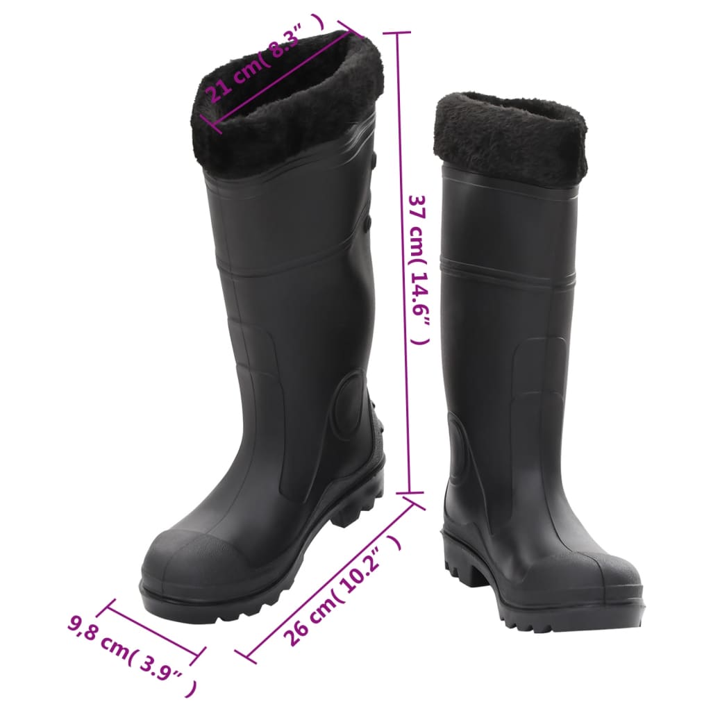 Gummistiefel mit Herausnehmbarem Innenfutter Schwarz Gr. 38 PVC - Premium Wathosen für Angler & Jäger  - Just €40.91! Shop now at homesales4u