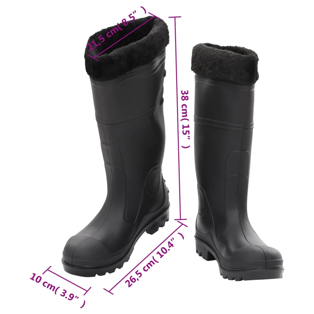 Gummistiefel mit Herausnehmbarem Innenfutter Schwarz Gr. 39 PVC - Premium Wathosen für Angler & Jäger  - Just €43.21! Shop now at homesales4u