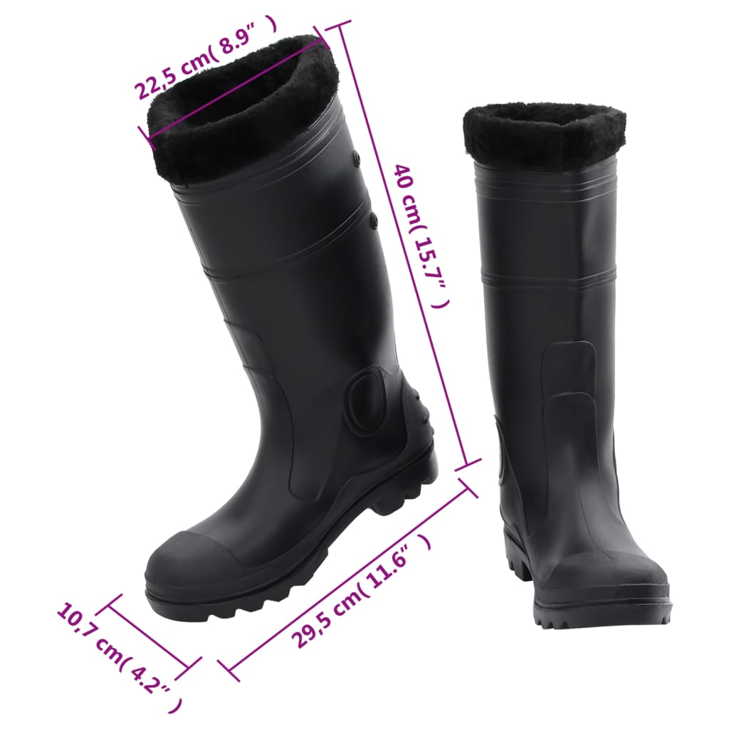 Gummistiefel mit Herausnehmbarem Innenfutter Schwarz Gr. 43 PVC - Premium Wathosen für Angler & Jäger  - Just €44.08! Shop now at homesales4u