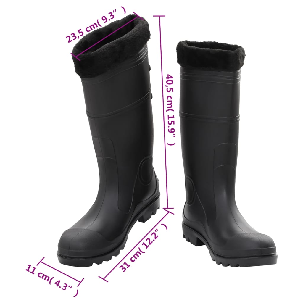 Gummistiefel mit Herausnehmbarem Innenfutter Schwarz Gr. 45 PVC - Premium Wathosen für Angler & Jäger  - Just €41.87! Shop now at homesales4u