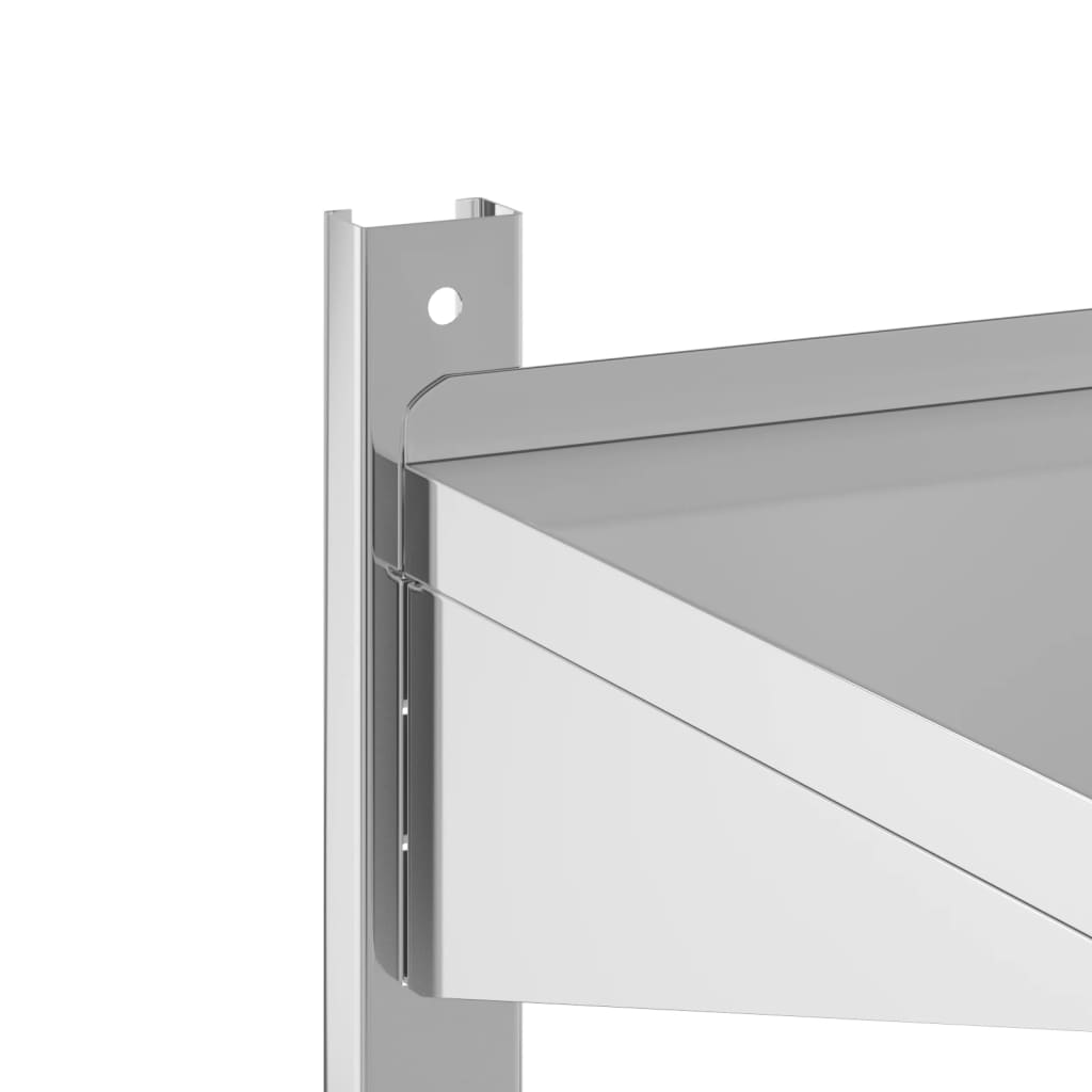 Wandregal mit 2 Böden 100x40x60 cm Silbern Edelstahl - Premium Wandregale  - Just €94.52! Shop now at homesales4u