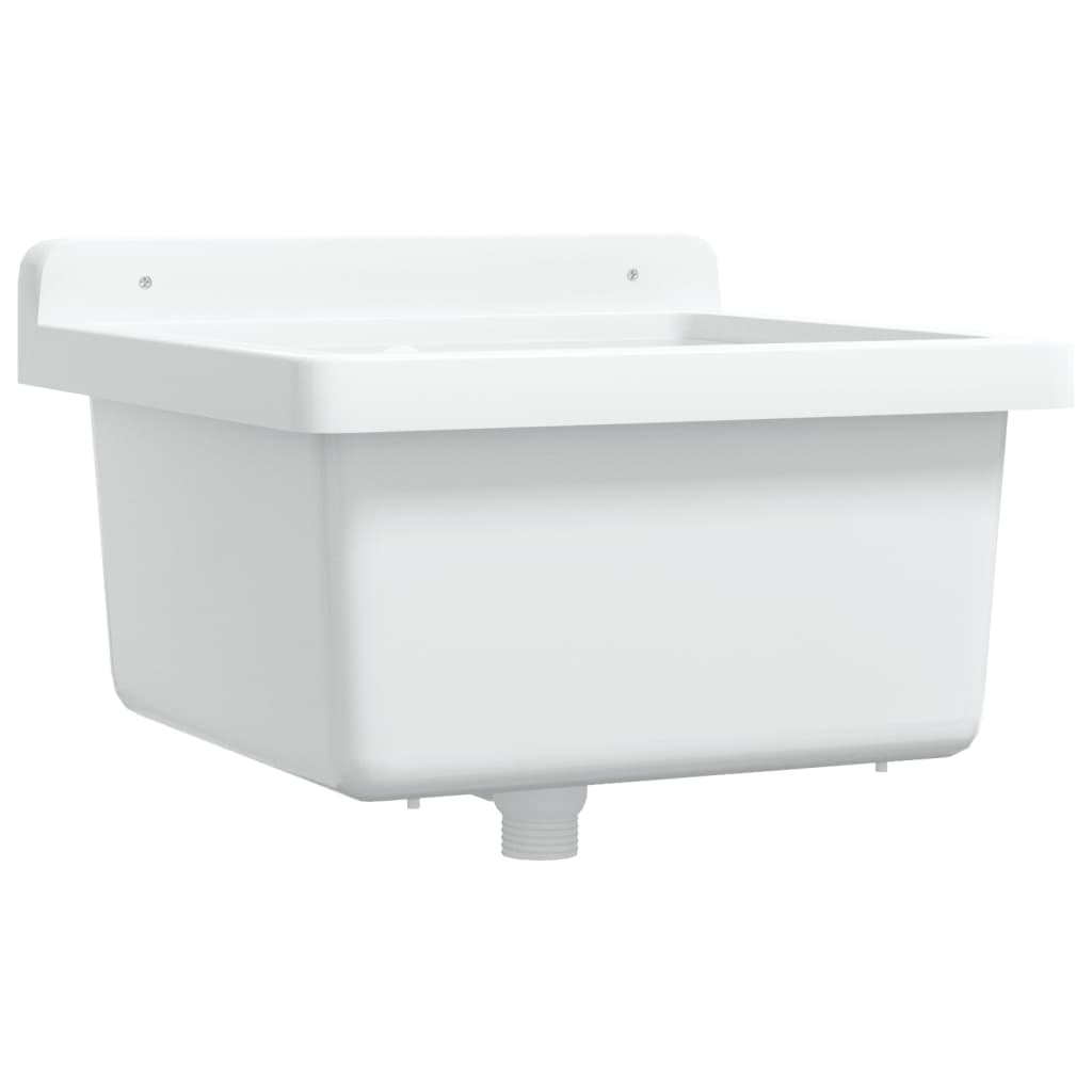 Ausgussbecken Wandmontage Weiß 40x40x24 cm Harz - Premium Küchenspülen & Spülbecken  - Just €75.79! Shop now at homesales4u
