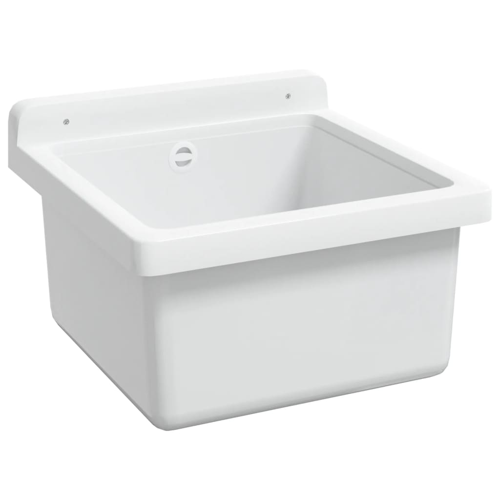Ausgussbecken Wandmontage Weiß 40x40x24 cm Harz - Premium Küchenspülen & Spülbecken  - Just €75.79! Shop now at homesales4u