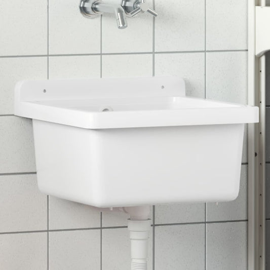 Ausgussbecken Wandmontage Weiß 40x40x24 cm Harz - Premium Küchenspülen & Spülbecken  - Just €75.79! Shop now at homesales4u