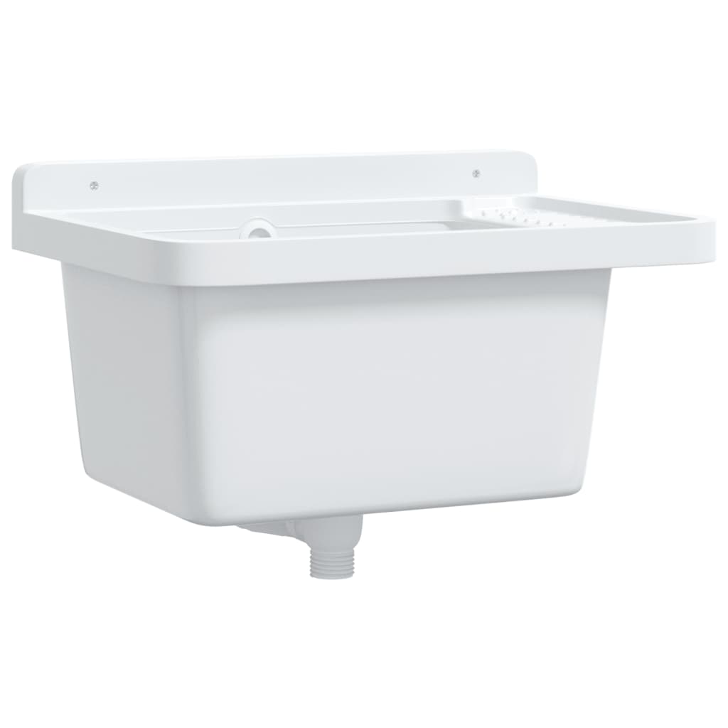 Ausgussbecken Wandmontage Weiß 50x35x24 cm Harz - Premium Küchenspülen & Spülbecken  - Just €72.19! Shop now at homesales4u