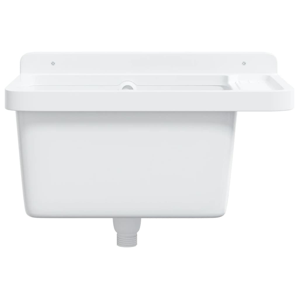 Ausgussbecken Wandmontage Weiß 50x35x24 cm Harz - Premium Küchenspülen & Spülbecken  - Just €72.19! Shop now at homesales4u