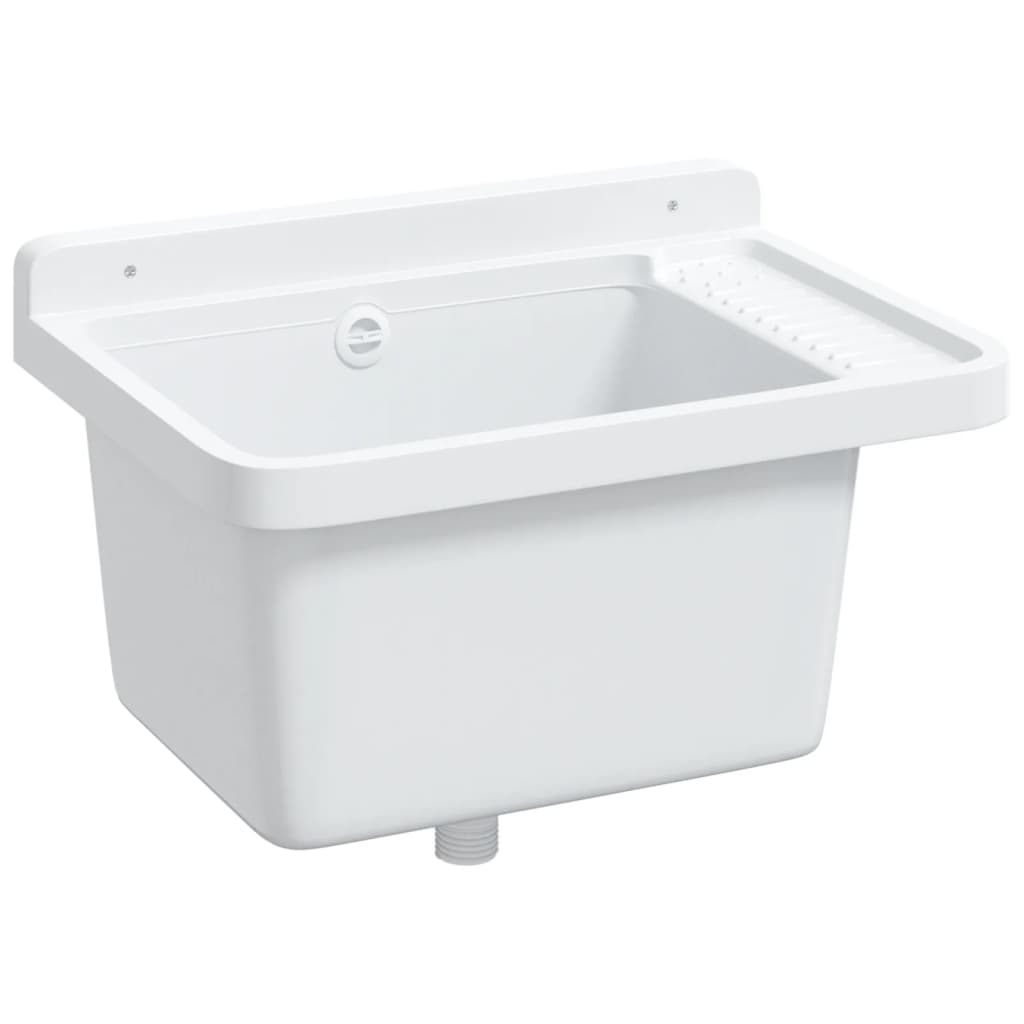 Ausgussbecken Wandmontage Weiß 50x35x24 cm Harz - Premium Küchenspülen & Spülbecken  - Just €72.19! Shop now at homesales4u