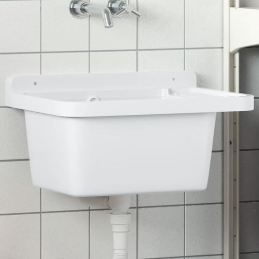 Ausgussbecken Wandmontage Weiß 50x35x24 cm Harz - Premium Küchenspülen & Spülbecken  - Just €72.19! Shop now at homesales4u