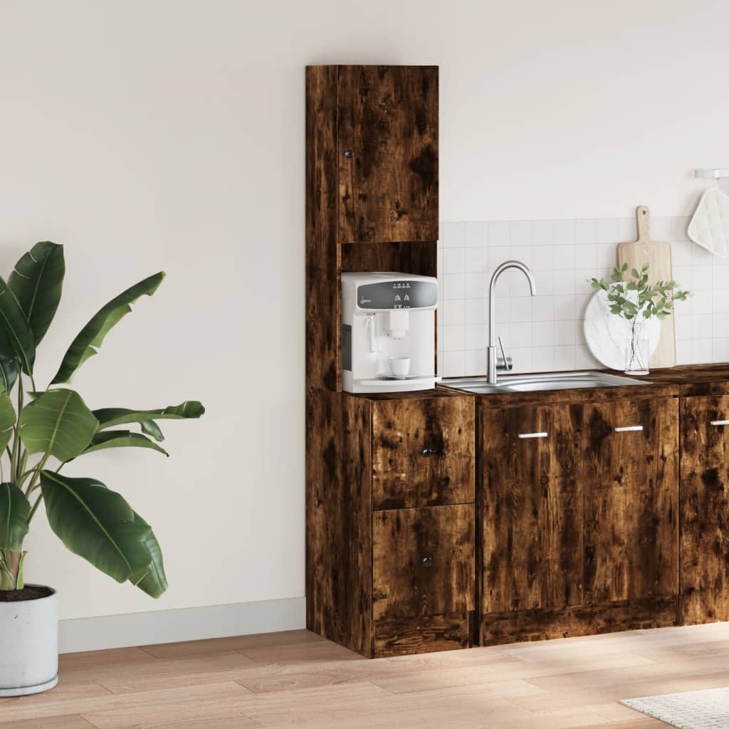 Küchenschrank Räuchereiche 35x50x180 cm Holzwerkstoff - Premium Küchenschränke  - Just €97.53! Shop now at homesales4u
