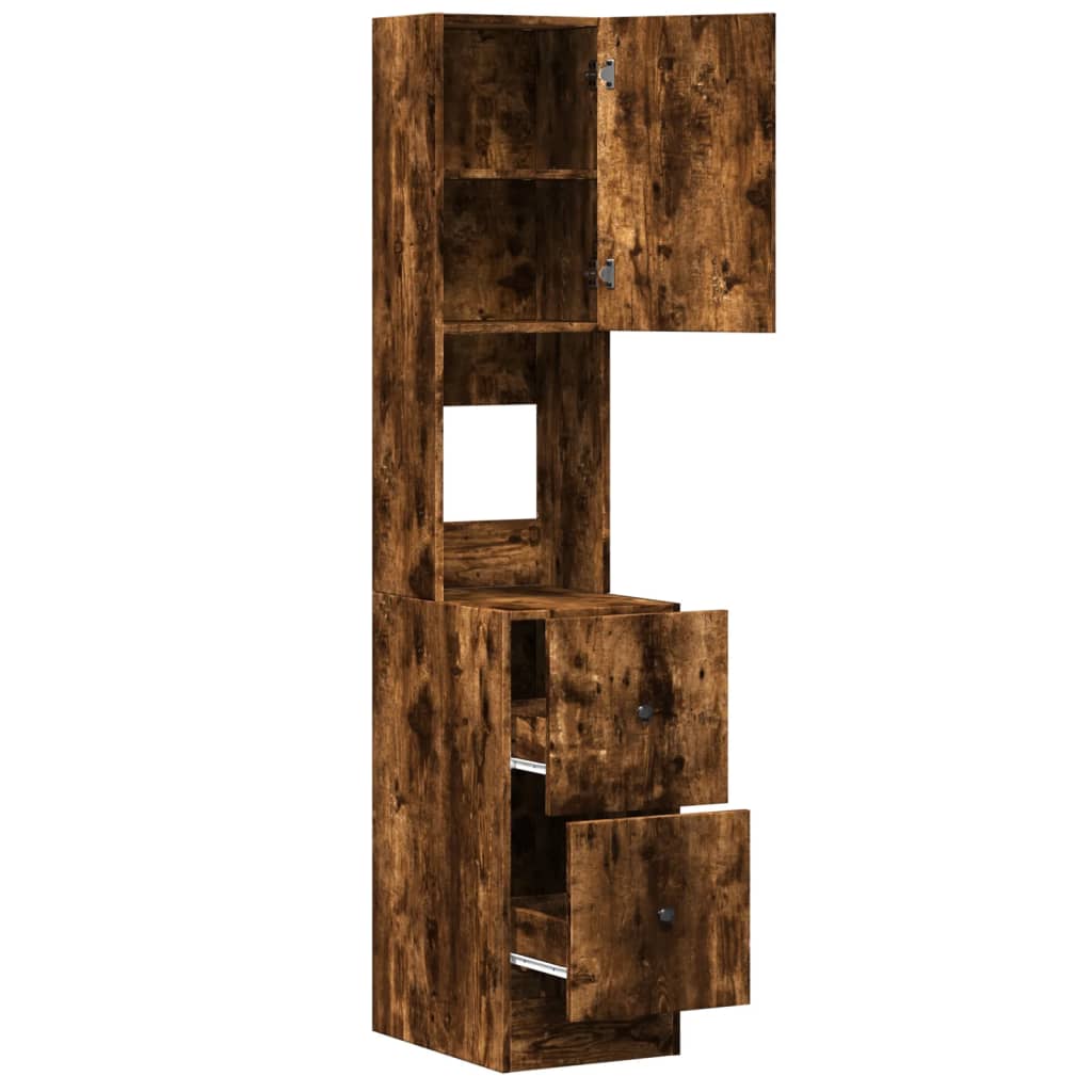 Küchenschrank Räuchereiche 35x50x180 cm Holzwerkstoff - Premium Küchenschränke  - Just €97.53! Shop now at homesales4u