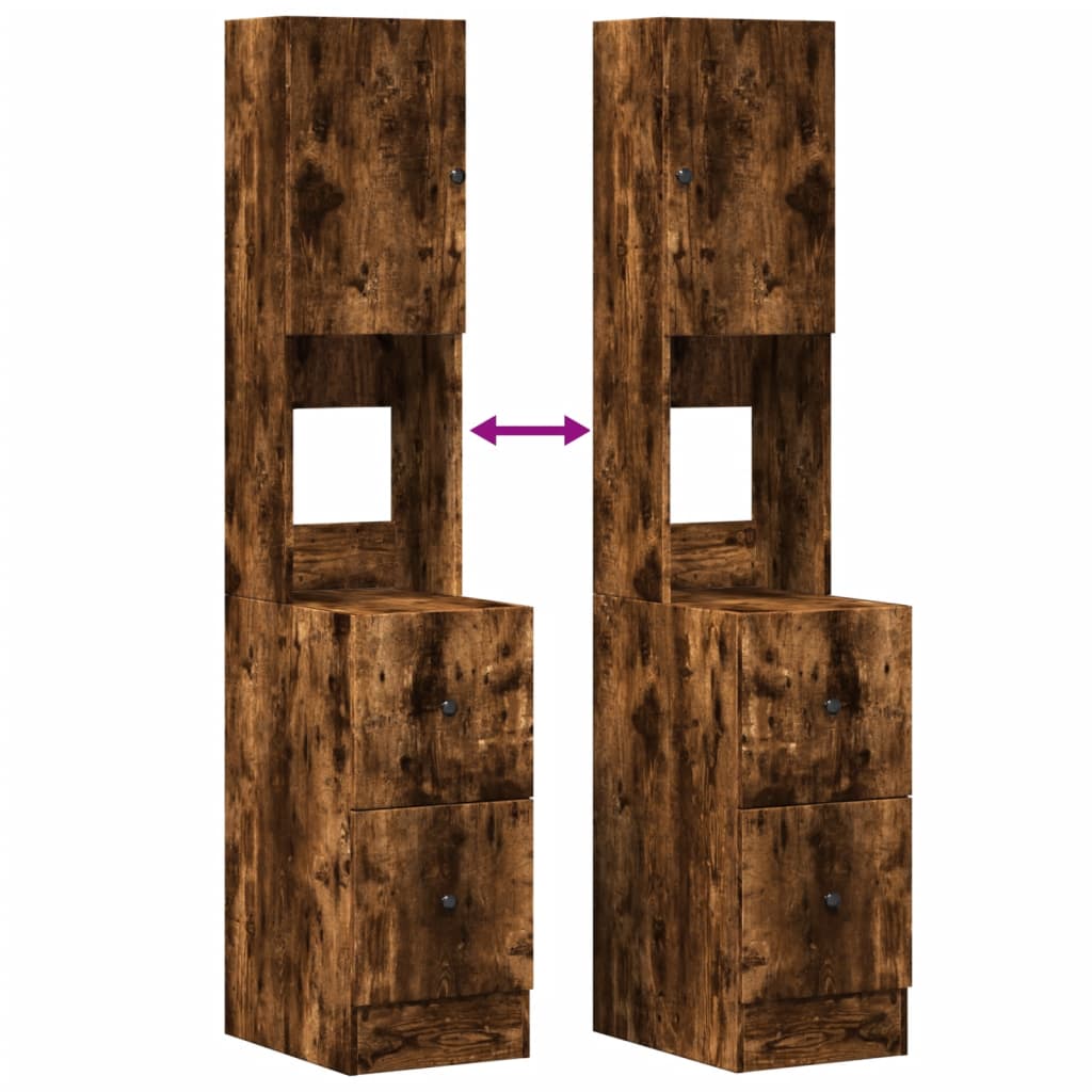 Küchenschrank Räuchereiche 35x50x180 cm Holzwerkstoff - Premium Küchenschränke  - Just €97.53! Shop now at homesales4u