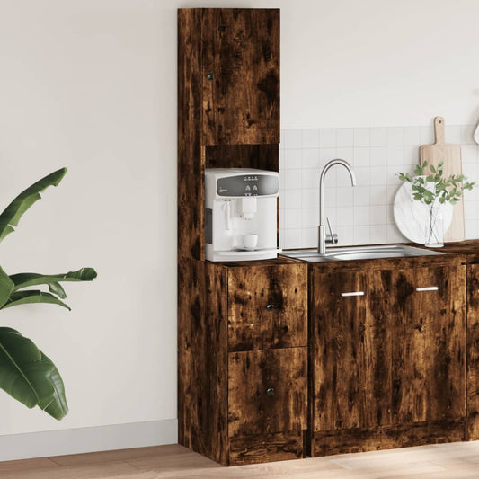 Küchenschrank Räuchereiche 35x50x180 cm Holzwerkstoff - Premium Küchenschränke  - Just €97.53! Shop now at homesales4u