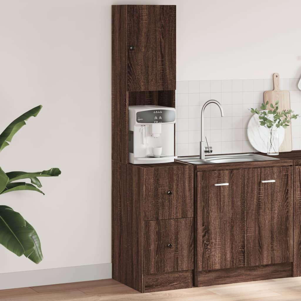 Küchenschrank Braun Eichen-Optik 35x50x180 cm Holzwerkstoff - Premium Küchenschränke  - Just €111.79! Shop now at homesales4u