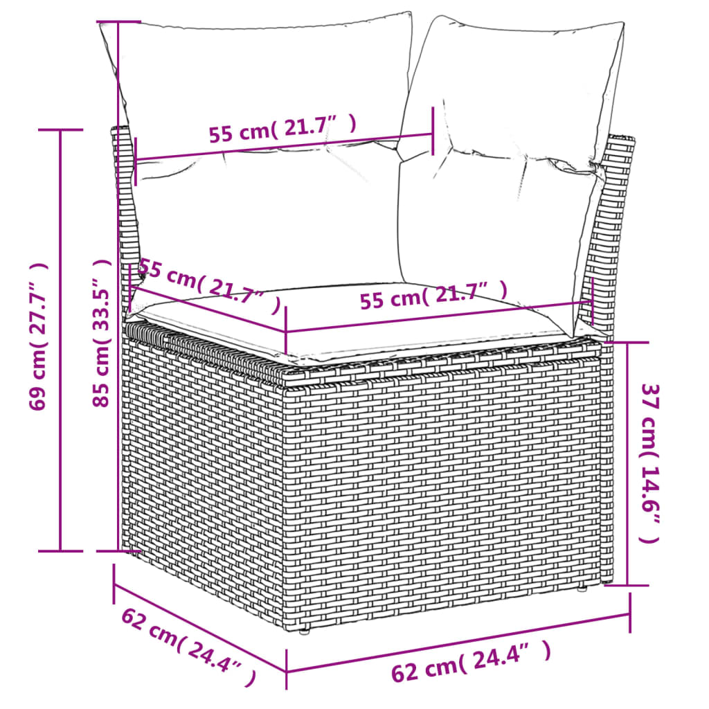 6-tlg. Garten-Sofagarnitur mit Kissen Braun Poly Rattan - Premium Gartenmöbel-Sets  - Just €554.21! Shop now at homesales4u